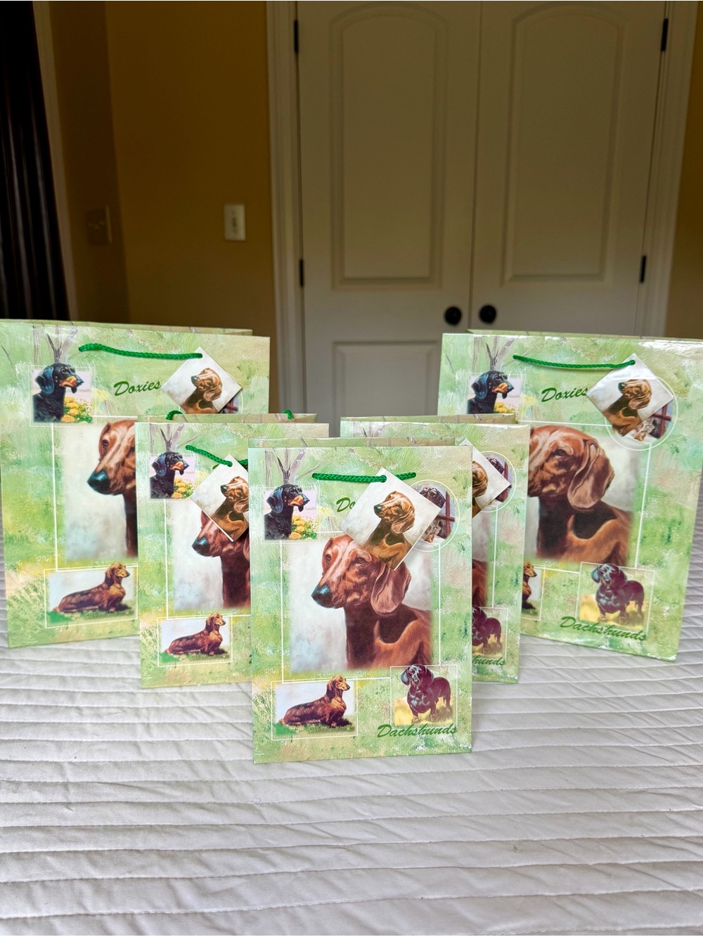 Dachshund Set of 5 Gift Bags - 2 Medium & 3 Small Best Friends by Ruth Maystead